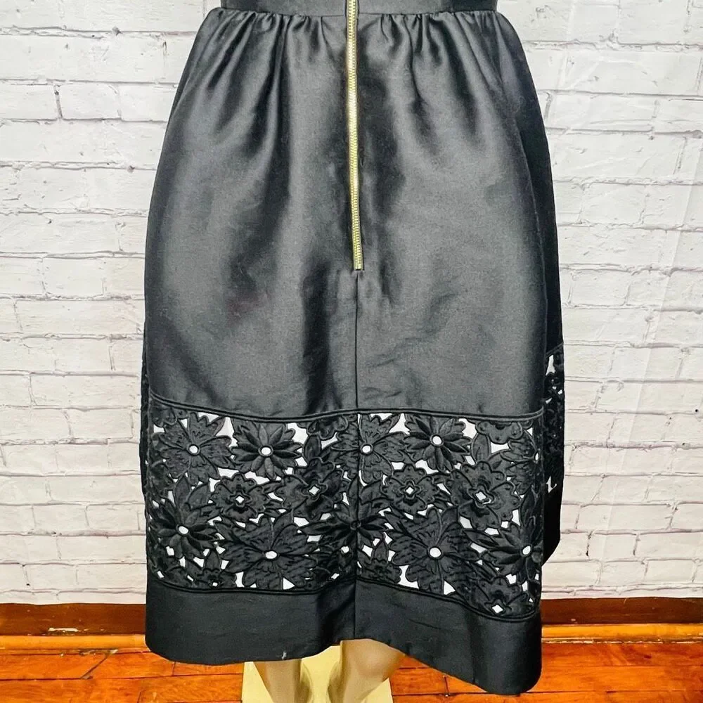 Kate Spade Womens Black Sleeveless Lace Cutout Panel Fit & Flare Dress Size 4